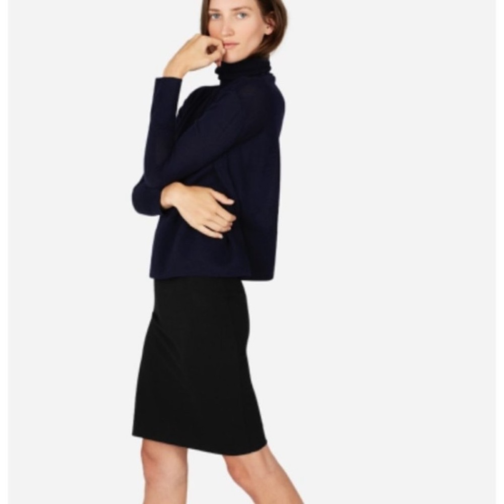 EVERLANE Black Ponte High Waist Stretchy Fitted Pencil Skirt - Picture 6 of 6